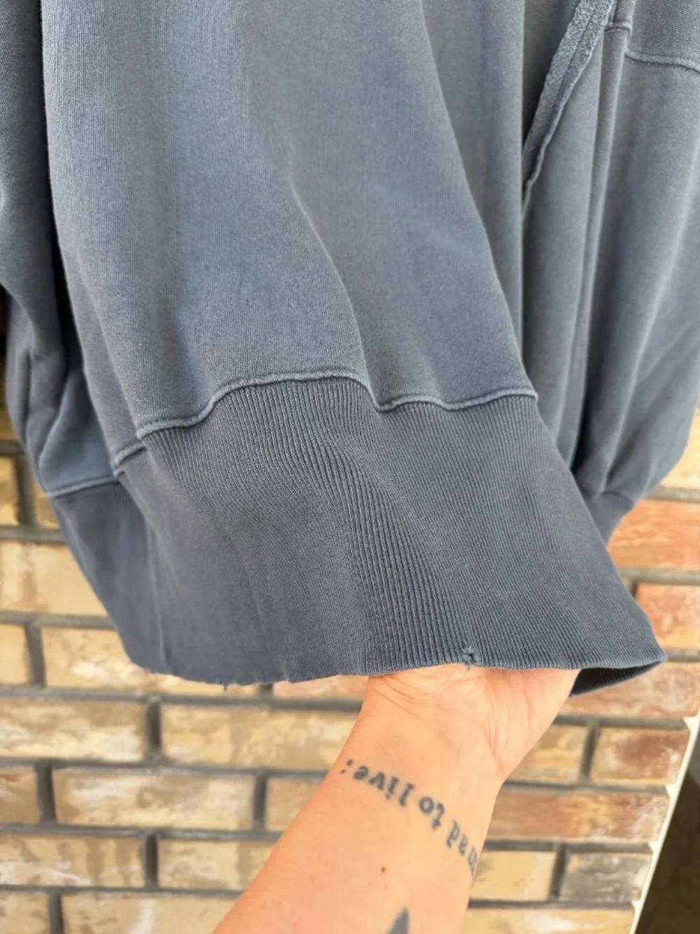 ☀️ Free People We The Free Camden Sweatshirt Rare Deep Blue Blue Fox XL NWOT